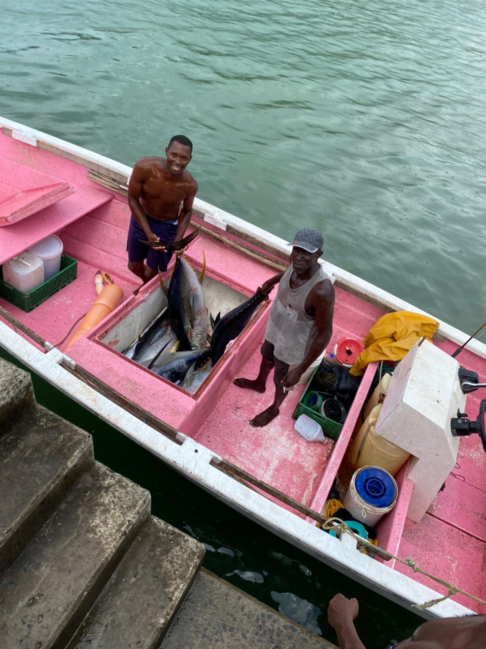 fish in the pink boat